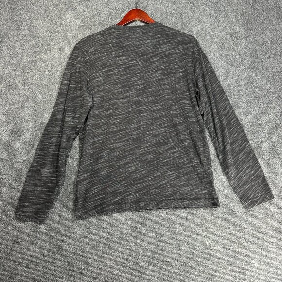 Banana Repubilc Shirt Mens Medium Gray Black Moisture Wicking Pullover Long Slee - Picture 6 of 7
